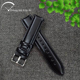 Dây da đồng hồ nam DW 18mm màu ĐEN siêu mềm