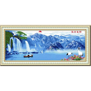Tranh Thêu Chữ Thập Sơn Thuỷ Hữu Tình 2554 (KHÁCH TỰ THÊU) KT:188X76CM