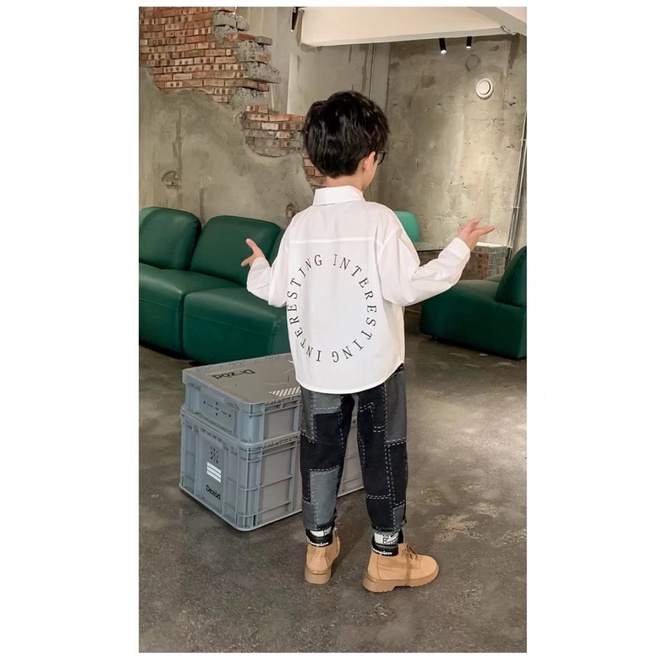 Áo Sơ Mi Dài Tay Phong Cách Mới Cho Bé Trai