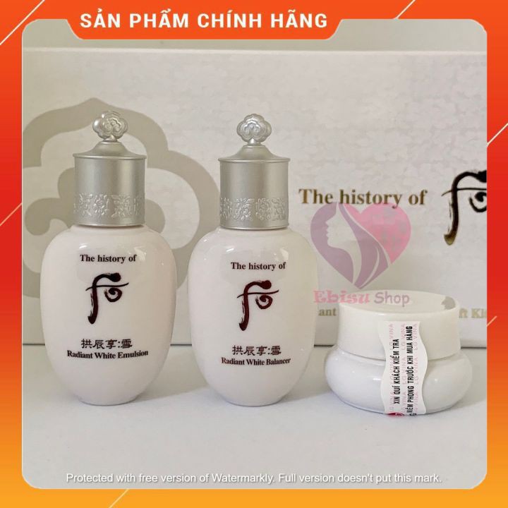 Set Dưỡng Da WHOO Dưỡng Trắng và Thâm Sạm da (3 sản phẩm)