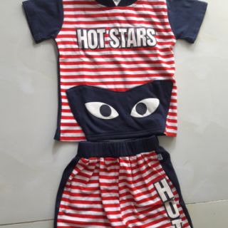 Sét Bộ Sọc Có Nón Cho Bé