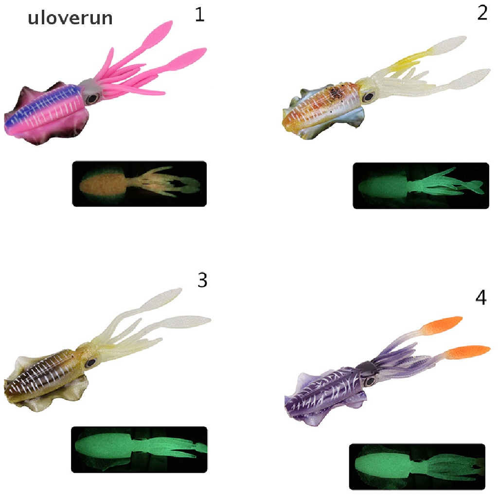Mồi Câu Cá Hình Con Mực Mềm Phát Sáng Độc Đáo