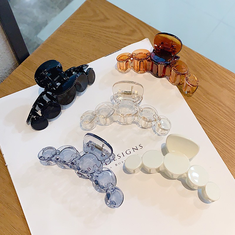 Kẹp tóc bóng cỡ lớn dáng dài thiết kế 5 hình tròn nối nhau [ MÃ C601 ]