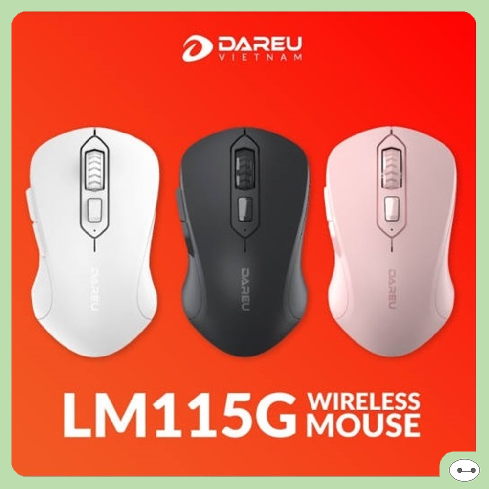 CHUỘT DAREU LM115G KHÔNG DÂY ĐEN HỒNG