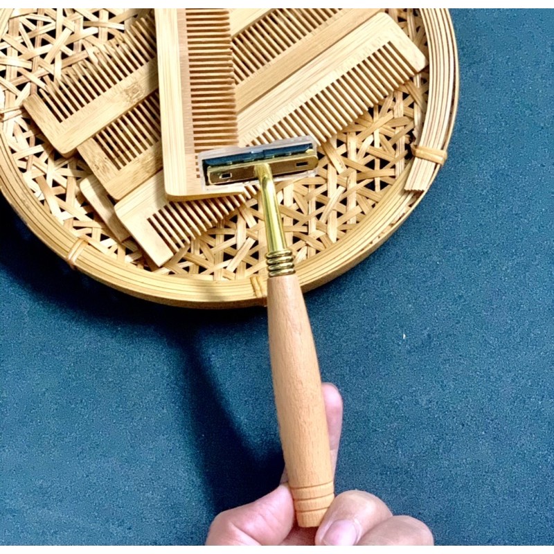 Dao Cạo Râu Tre Thân Thiện Môi Trường - Tặng Kèm Tuýp Kem Cạo Râu