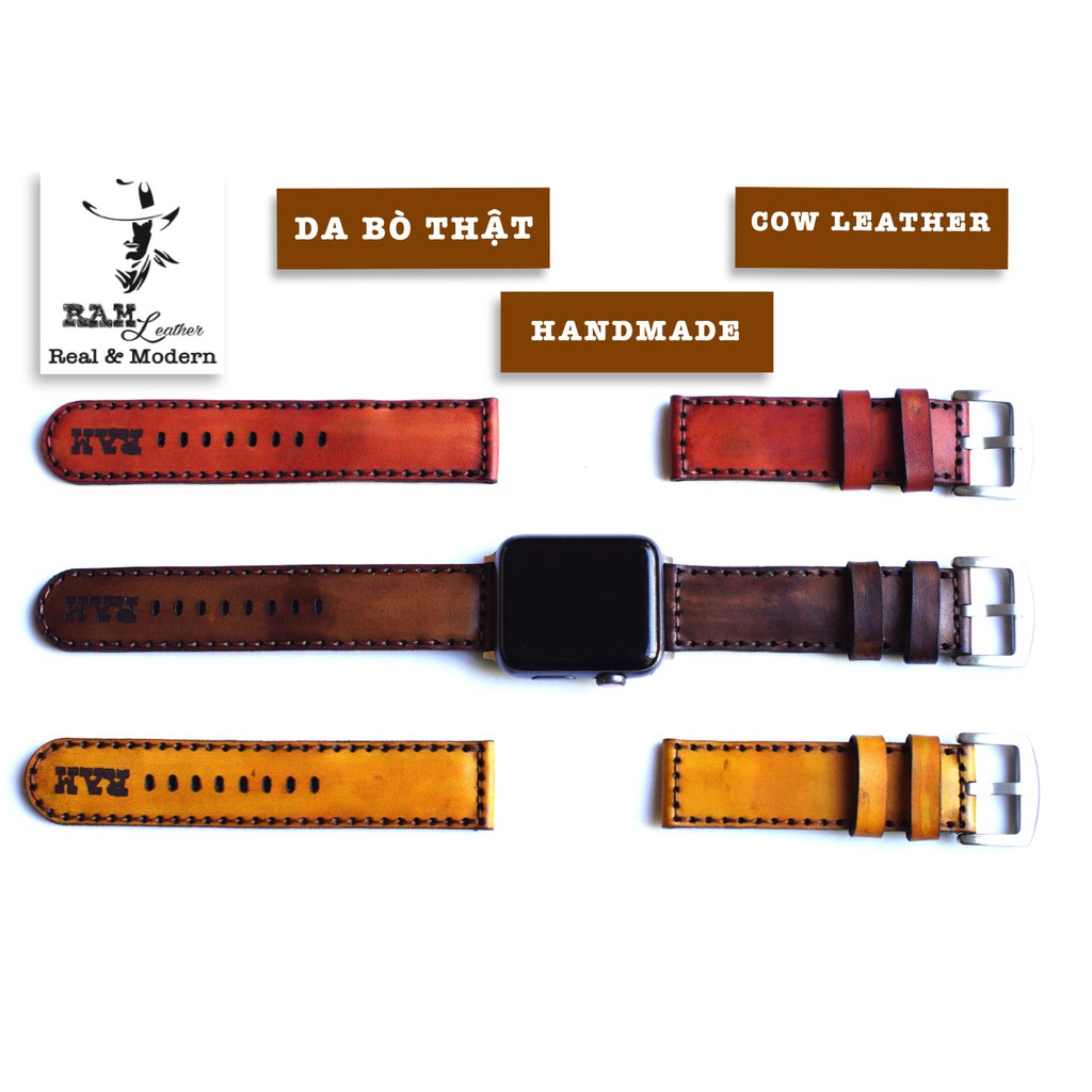 Dây đồng hồ da bò Italia Vegtan RAM Leather Bauhaus 1970 socola