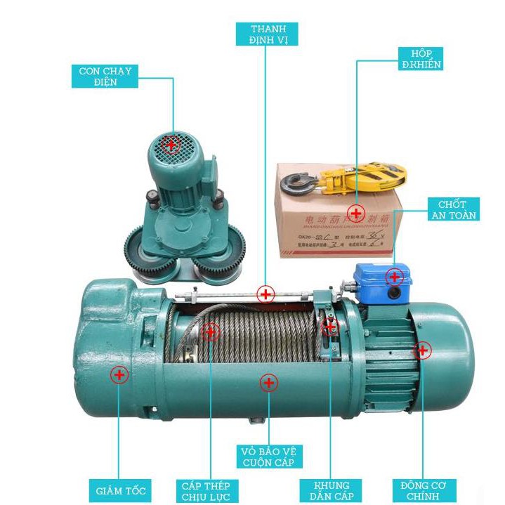 Pa lăng cáp điện KENTO CD 3 tấn-18m