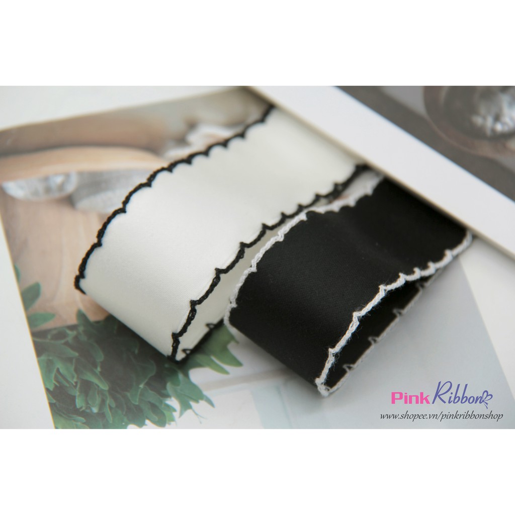 Lụa mờ thêu viền bô đê 32mm