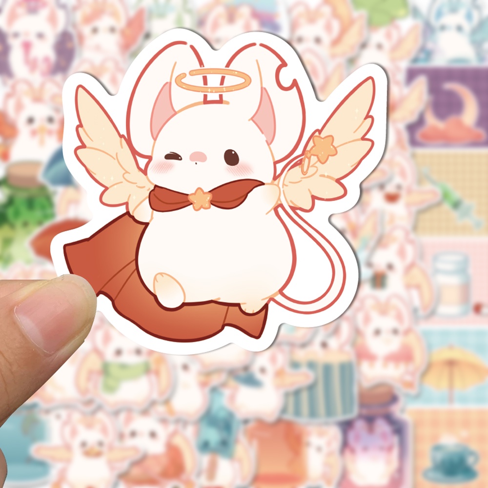 Set 50 Miếng Dán Trang Trí Laptop Chống Nước Không Lặp Lại Hình Chuột Hoạt Hình Dễ Thương