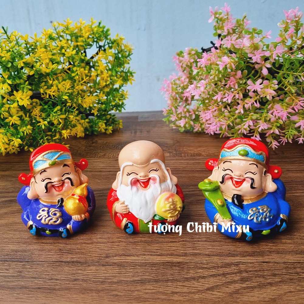 Bộ 03 tượng Tam Đa 7cm kiểu dáng tròn dầy