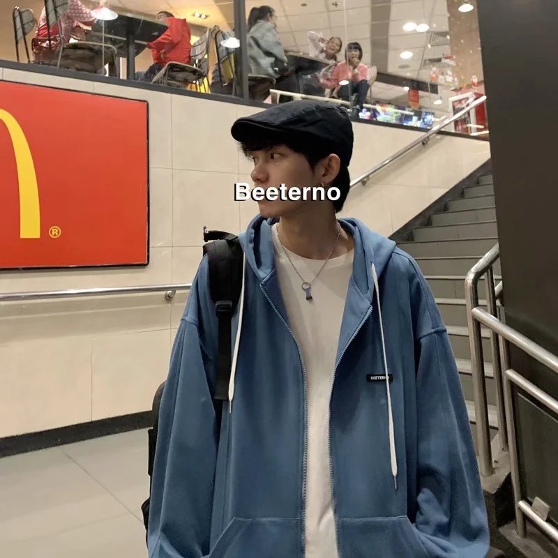 Áo khoác kiểu cardigan có mũ dáng rộng thời trang dành cho cặp đôi | BigBuy360 - bigbuy360.vn