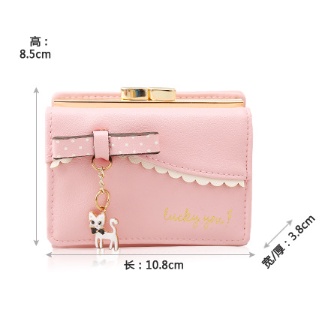 Ví nữ mini giá rẻ, bóp nữ GENZY họa tiết nơ nhiều ngăn đựng thẻ V023