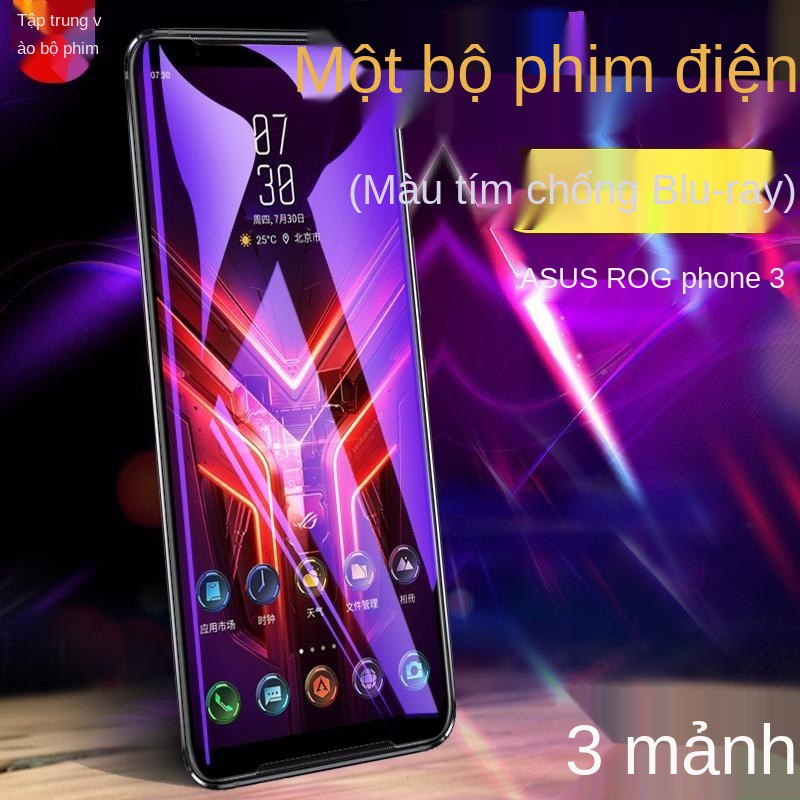 ASUS ROG2 điện thoại chơi game Rog Phone3 Phim dán màn hình r0g cường lực thế hệ thứ hai và ba ASUS_