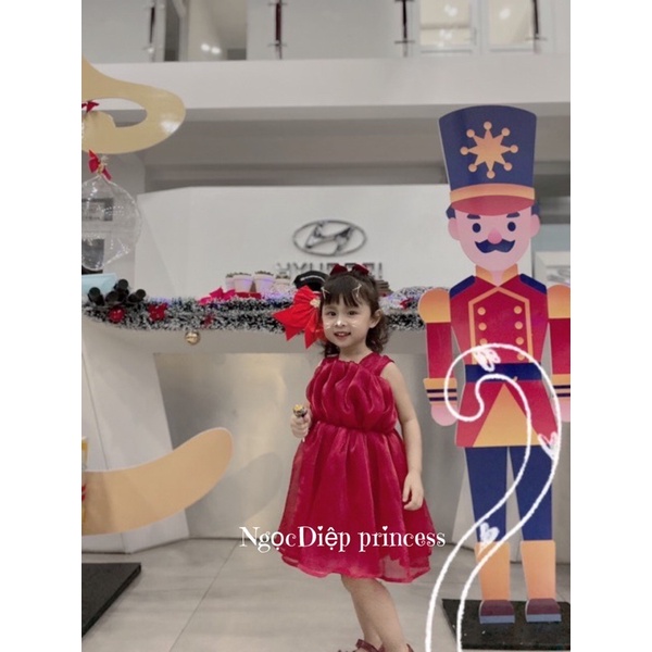 Đầm công chúa bé gái, váy công chúa bèo nhún ngực xinh xắn cho bé gái D007