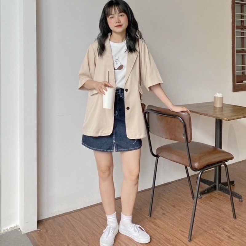 Blazer Ngắn Tay-Blazer cộc tay nữ Phong Cách Ulzzang CỎ STORE BL01