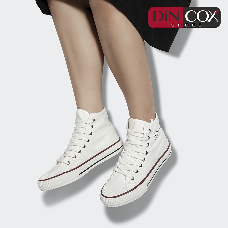 Giày Sneaker Vải Unisex DINCOX D21 Phong Cách Ấn Tượng Hi White