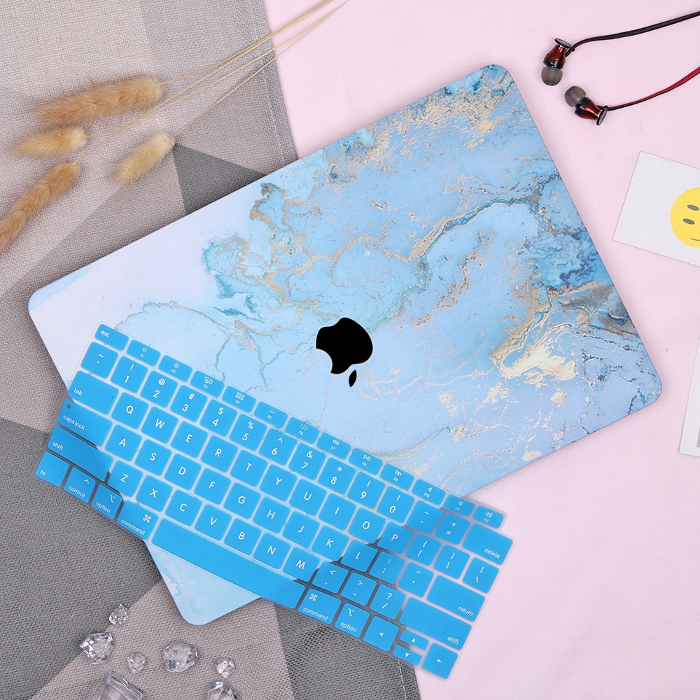 Vỏ bọc Laptop MacBook Air 13 11 Pro 13&quot; 15 12 Blue Gold thiết kế họa tiết độc đáo xinh xắn