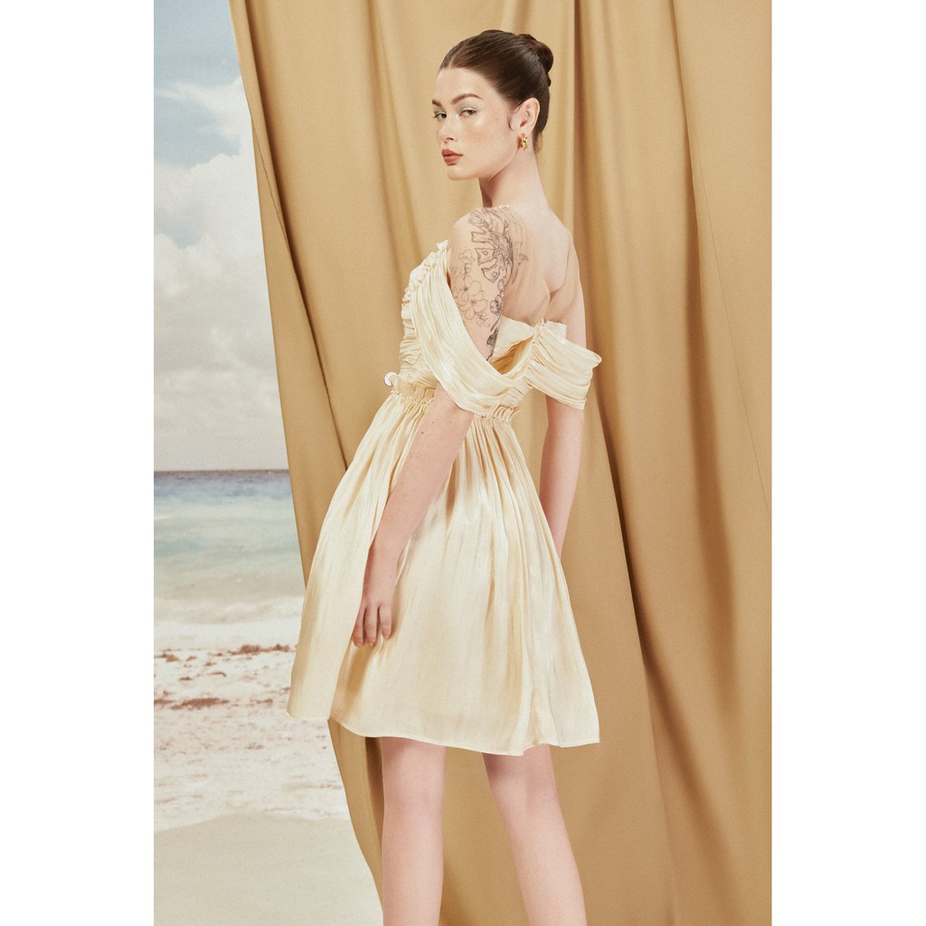 MAVEN - Váy xoè Ponita Beige Dress