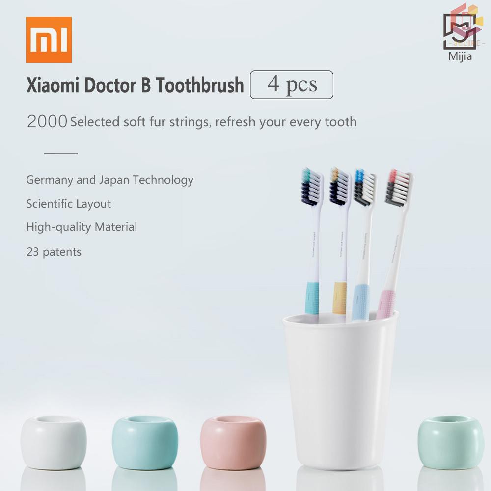 [Hàng mới về] Set 4 bàn chải đánh răng Xiaomi Doctor B làm sạch sâu kèm hộp đựng tiện lợi du lịch