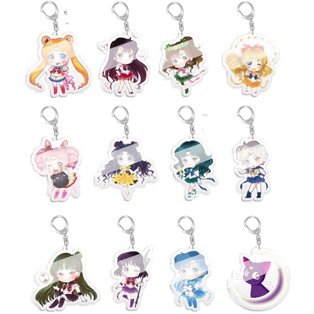 LANFY Móc Khóa Mặt Acrylic Hình Quạt In Hình Anime Nhật Bản Mamoru
