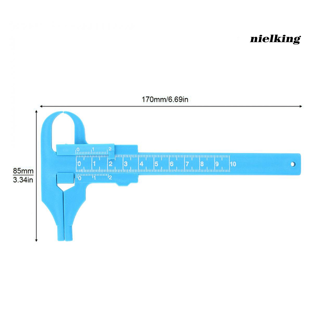 Thước Kẹp Nhựa Mini Màu Xanh Nhạt 0-100mm