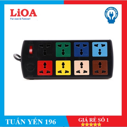 Ổ CẮM 8 LỔ CẮM 3 CHẤU 3 mét LIOA 8D32N- 8 lỗ 3 chấu đa năng- Hàng Chính Hãng