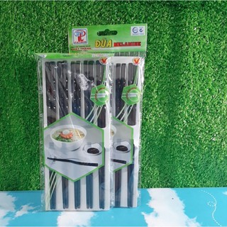 10 Đôi Đũa Melamine màu đen xoắn hiệu Fataco - Chính Hãng-Cao cấp