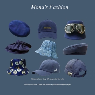 Mũ Lưỡi Trai Thêu Chữ Thời Trang Nón Beret Vintage Blue Phong Cách Hàn Quốc