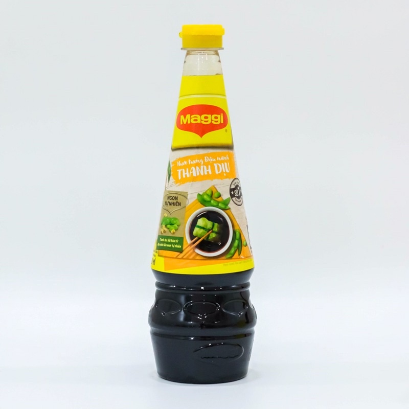 Nước tương Maggi nắp vàng chai ngọt thanh dịu từ đậu nành lên men tự nhiên 700ml