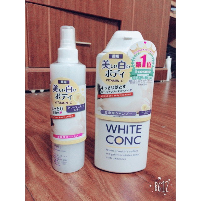 Set sữa tắm và xịt trắng da WHITE CONC