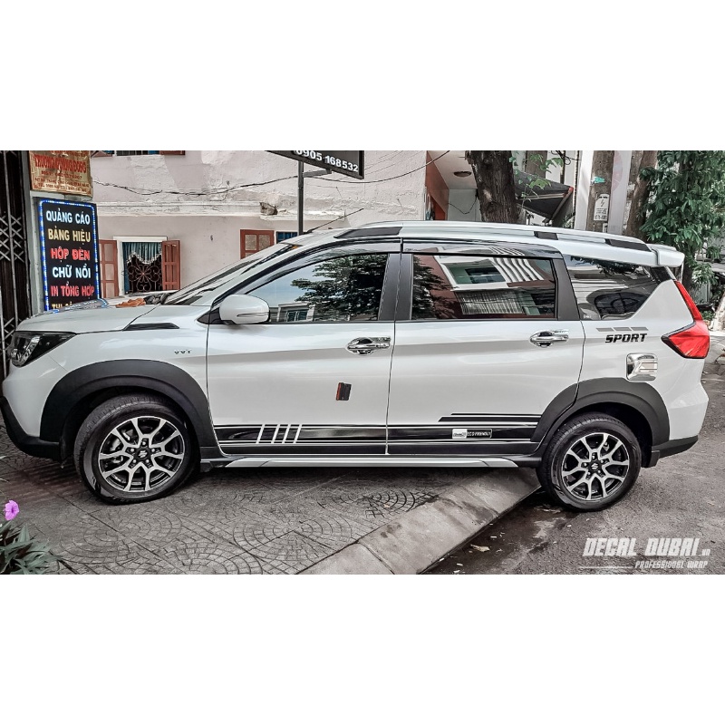 DECAL DUBAI - Tem dán sườn xe Xl7 trắng kiểu thể thao - Thiết kế và chỉnh sửa theo yêu cầu