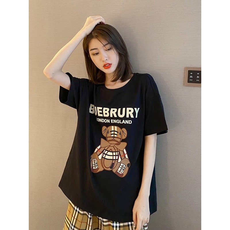 Áo Thun Tay Ngắn UNISEX in Decal BURBERY - Hình chụp thật (Đủ size M-L-XL) - Số đo ở cuối