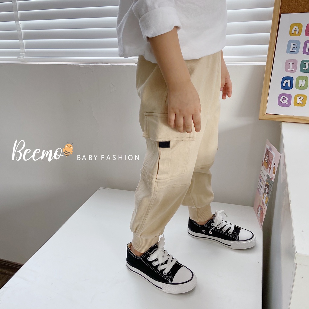 [Flash Sale] Quần Jogger kaki Beemo cho bé trai sành điệu, quần bé trai kaki bo gấu cực kỳ ấm áp