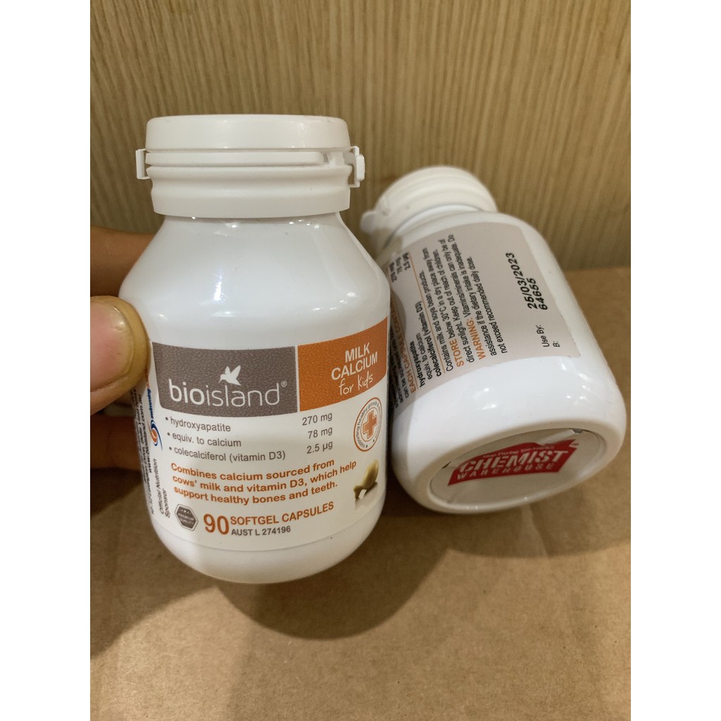 Canxi Sữa Bio Island Milk Calcium Úc cho bé, 90 viên