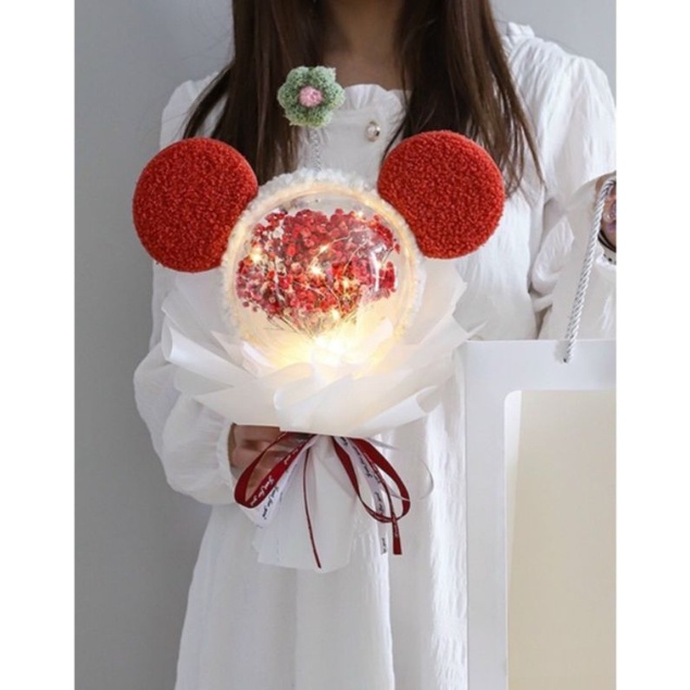 Bóng jumbo, bóng meka nhựa nhập xịn, trong vắt size 20cm/ Đèn led 2m