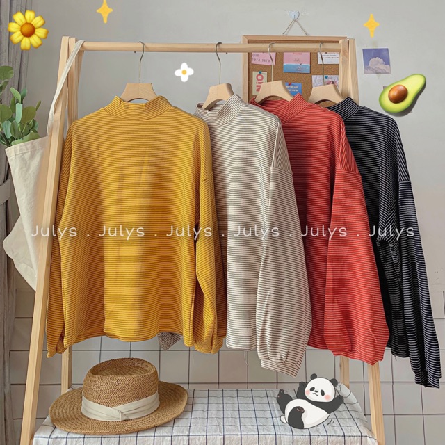 Áo nỉ len cổ 3 phân (ảnh thật shop chụp kèm video)
