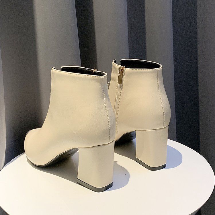 Giày boot Martin cao gót thiết kế mũi nhọn phối khóa kéo thời trang 2020 cho nữ | BigBuy360 - bigbuy360.vn