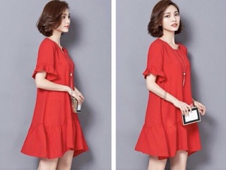 Đầm suông đuôi cá tay bèo 