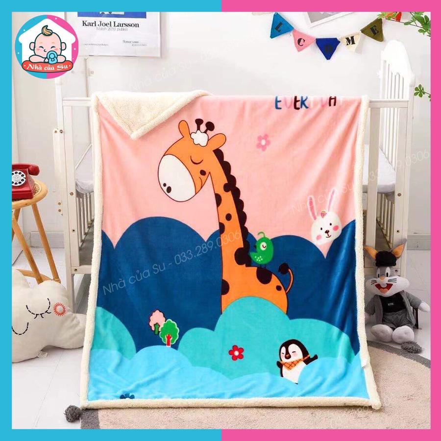 Chăn lông cừu/chăn đi học cho Bé FREESHIP Kích thước 95x135cm dày dặn, siêu ấm áp NHÀ CỦA SU