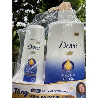 Combo Bộ Dầu Gội Xả Phục Hồi Hư Tổn 640g Kèm Xả 140g