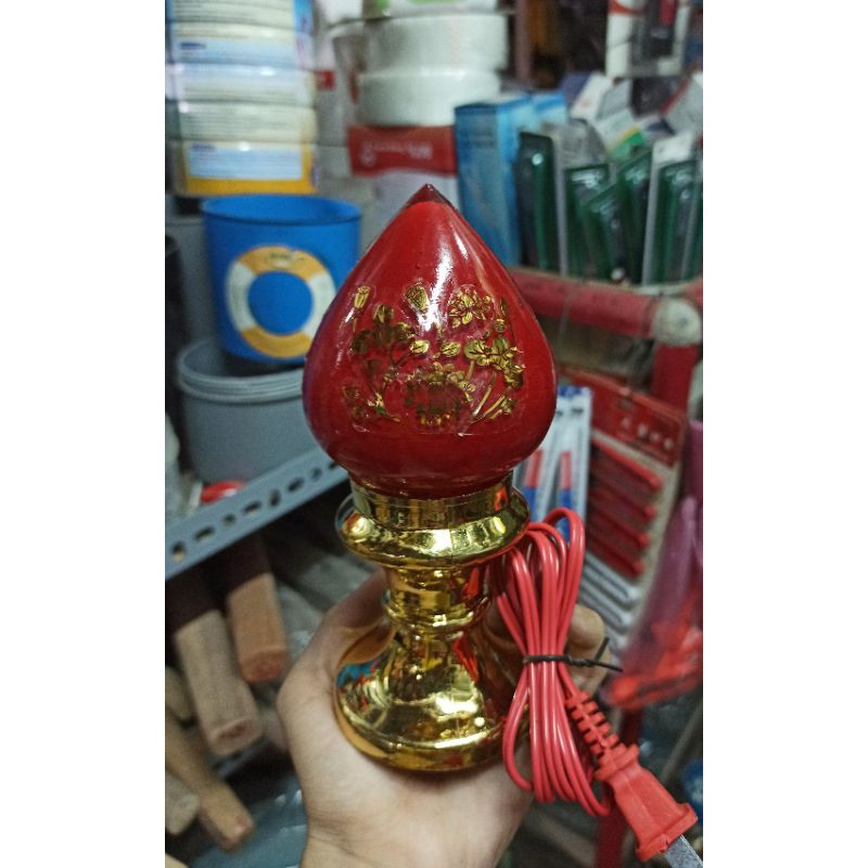 Bộ đèn led trái đào bàn thờ thủy tinh, nhựa 2 kích cỡ, dễ dàng thay bóng