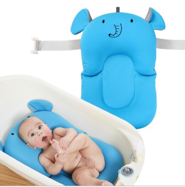 [ Tặng cốc tắm] Đệm tắm cao cấp có đai an toàn Baby Bath Support