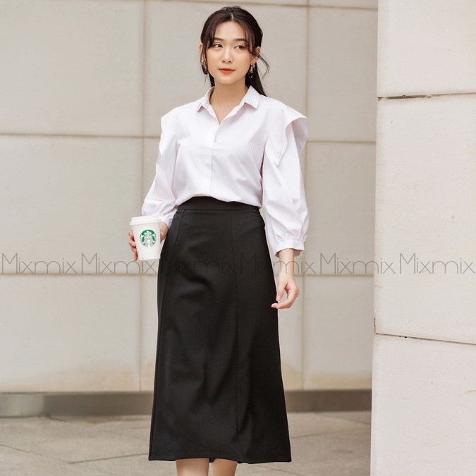 Chân váy chữ A dáng dài - MIXMIX - Hàng thiết kế- Hình chụp thật | BigBuy360 - bigbuy360.vn