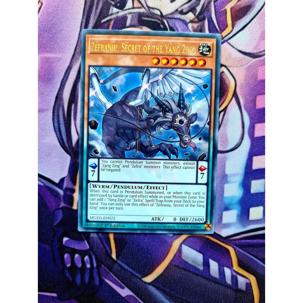 Thẻ Bài Mint90 Yugioh Pen Zefraniu, Secret of the Yang Zing - MGED-EN072 - Rare