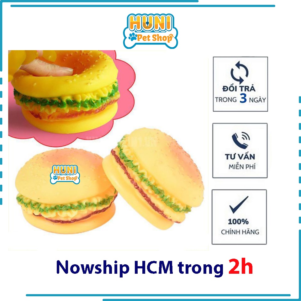 Đồ Chơi Bánh Hamburger Dành Cho Thú Cưng - đồ chơi cho chó mèo - Huni petshop