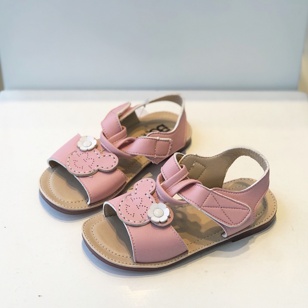 Sandal bé gái BQ 22-27 ❤️FREESHIP❤️ Giày quai hậu nhí da mềm đế êm hình chuột Mickey SDAT672-23