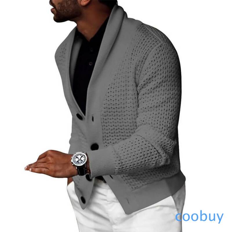 Áo Khoác Cardigan Dệt Kim Màu Trơn Cho Nam | BigBuy360 - bigbuy360.vn