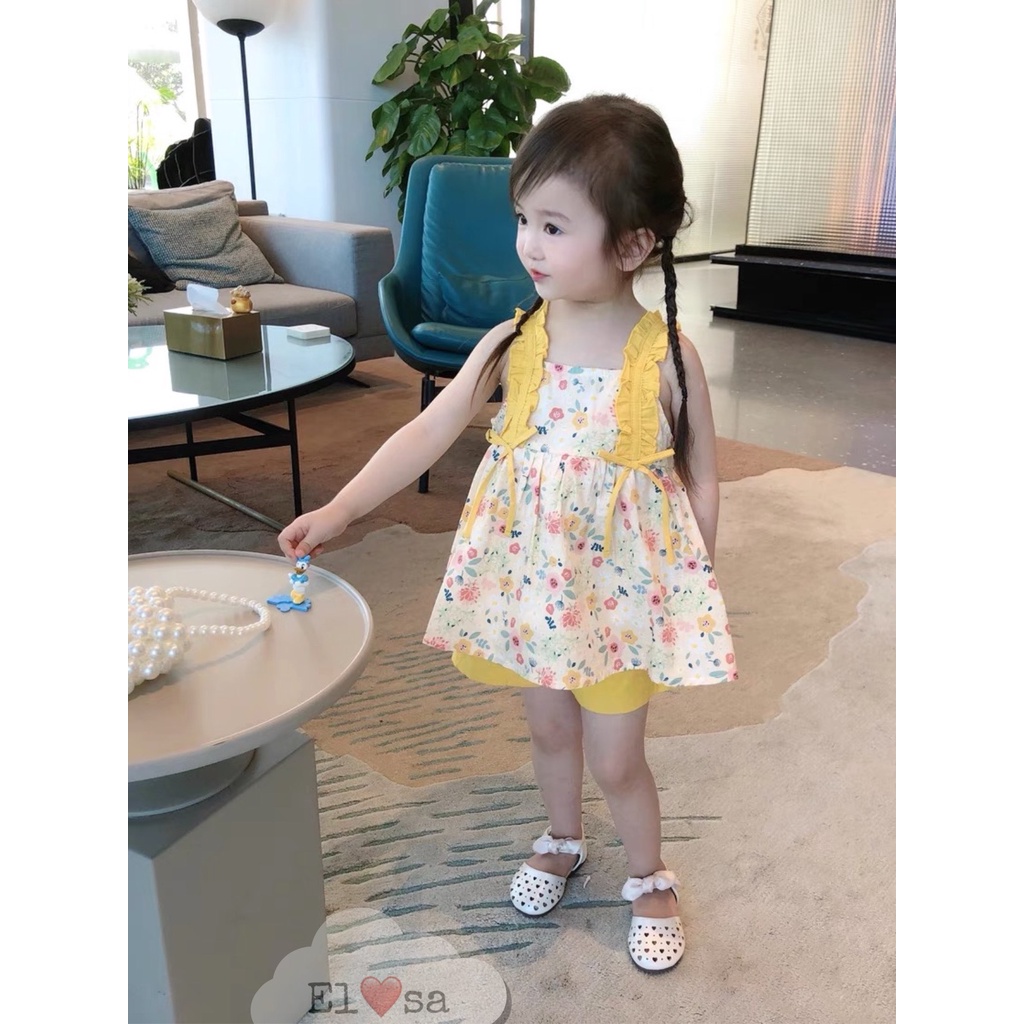 🌈 BỘ THÔ HOA NHÍ 2 MÀU Chất Đũi Mềm Cho Bé Đi Chơi, Đi Học