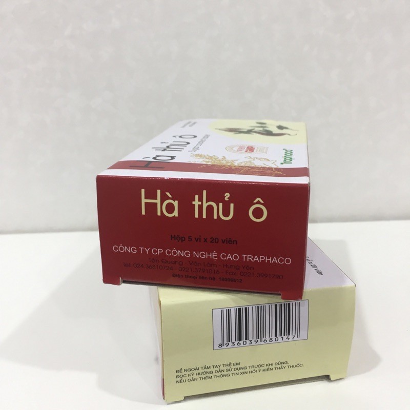 Viên Uống Hà thủ ô Traphaco (Hộp 100 viên nén bao đường) - dưỡng huyết, bổ can thận, làm đen râu tóc - cvspharmacy