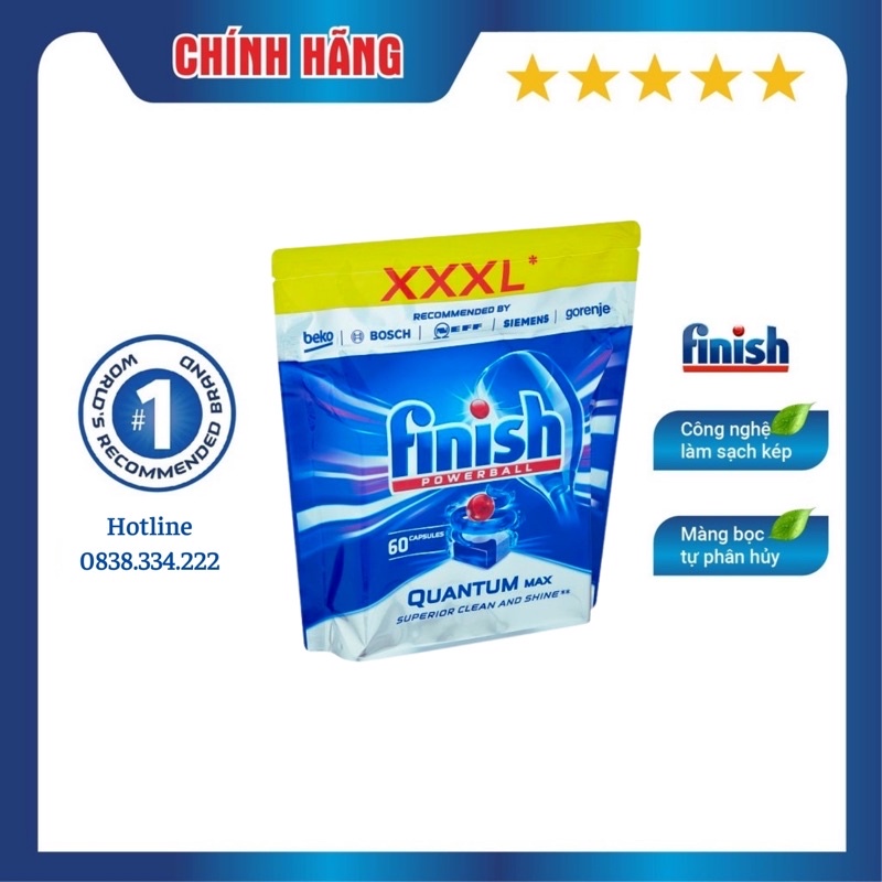 [HCM] Viên rửa bát Finish Quantum max - quantum ultimate - loại cao cấp nhất